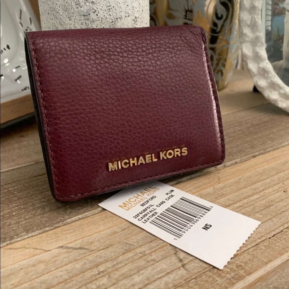 NWT Michael Kors Plum Leather Wallet
